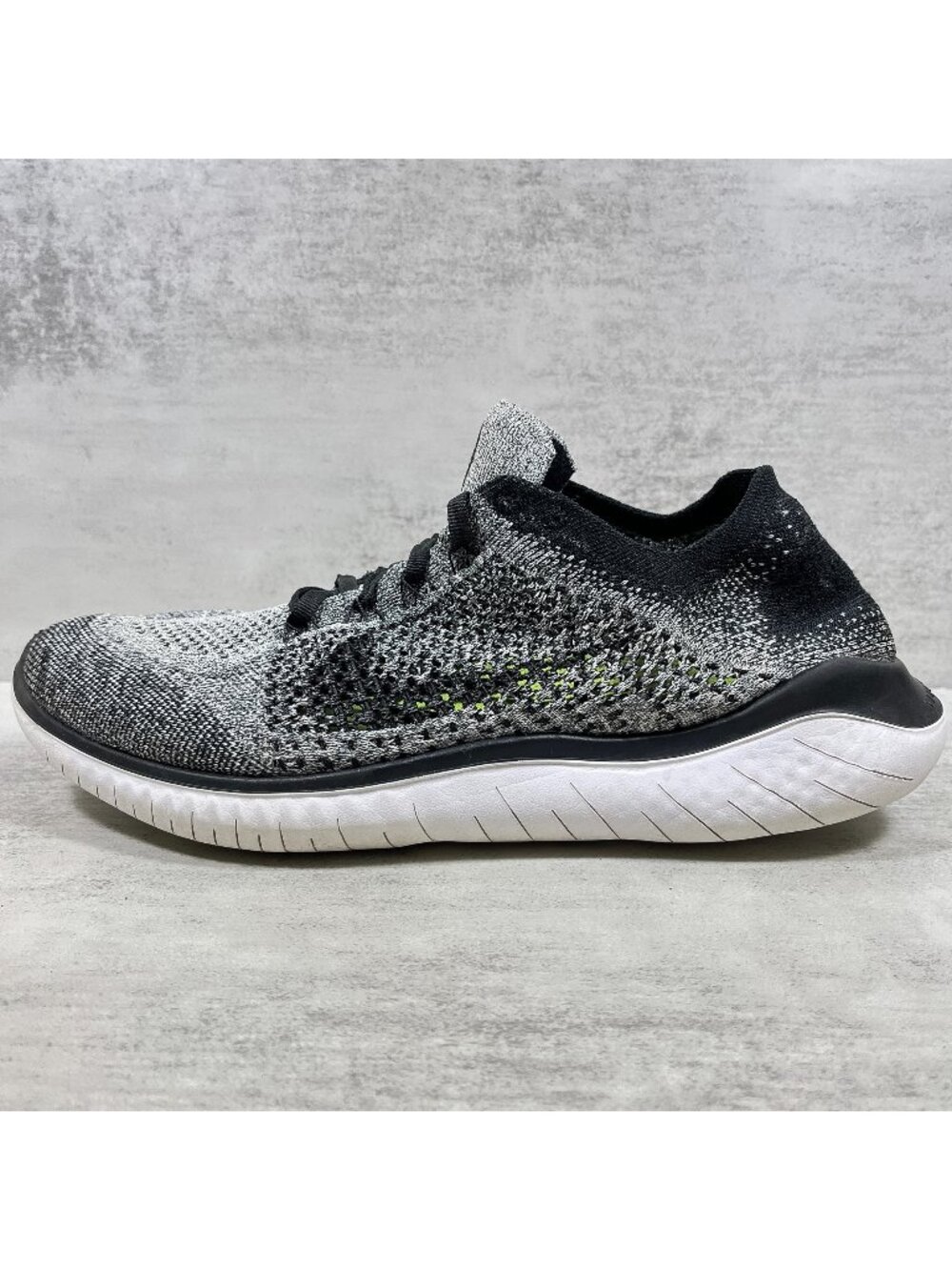 Nike Free RN Flyknit 2018 Running Shoes - Men's Size 11 - Black White Oreo
